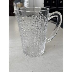Vista Alegre Casa Alegre Tree 7.75" Pitcher Embossed Glass
